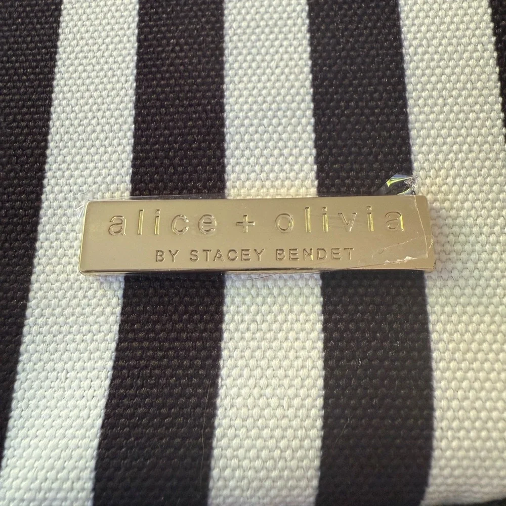 Alice + Olivia Monochrome Striped Textile